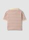Polo crop rosa in cotone elasticizzato a righe regular fit_5