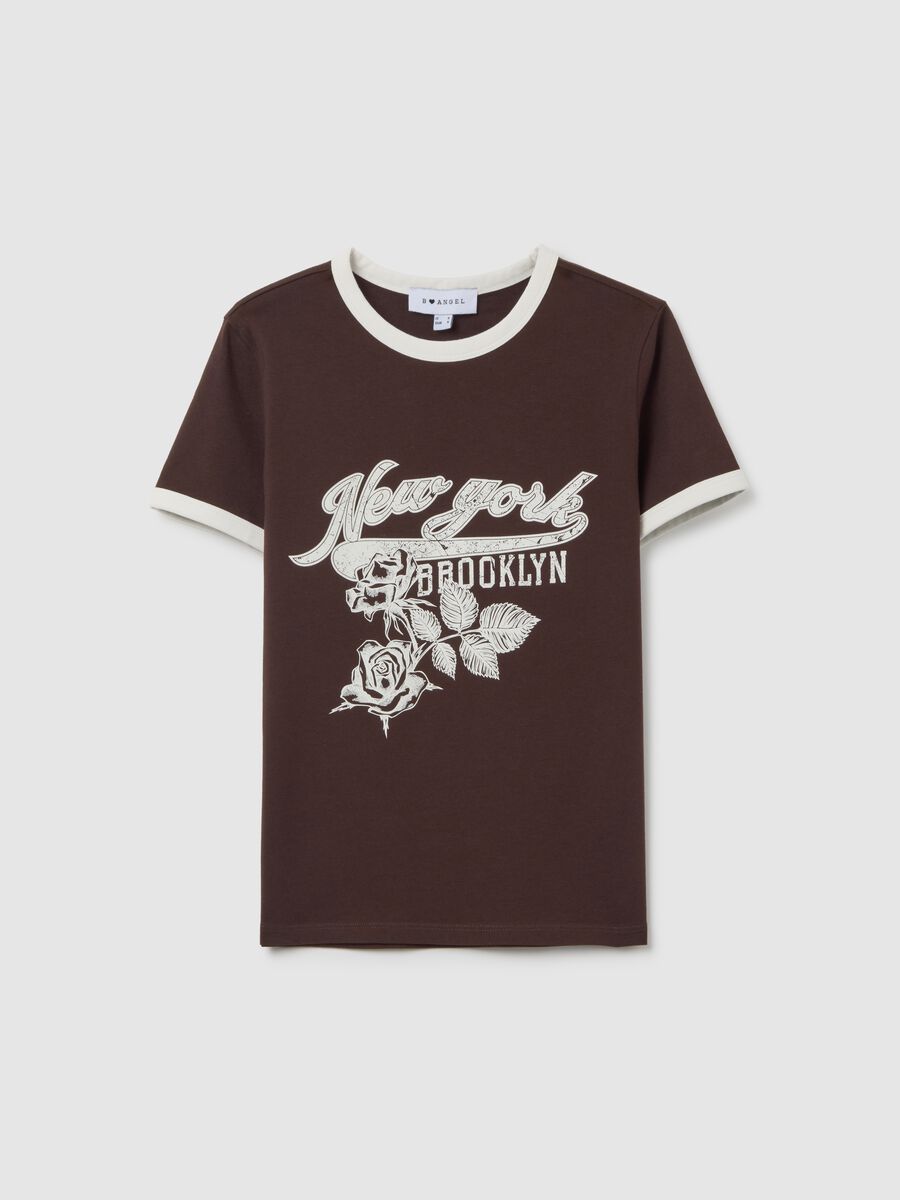 Brown regular fit stretch cotton t-shirt_4