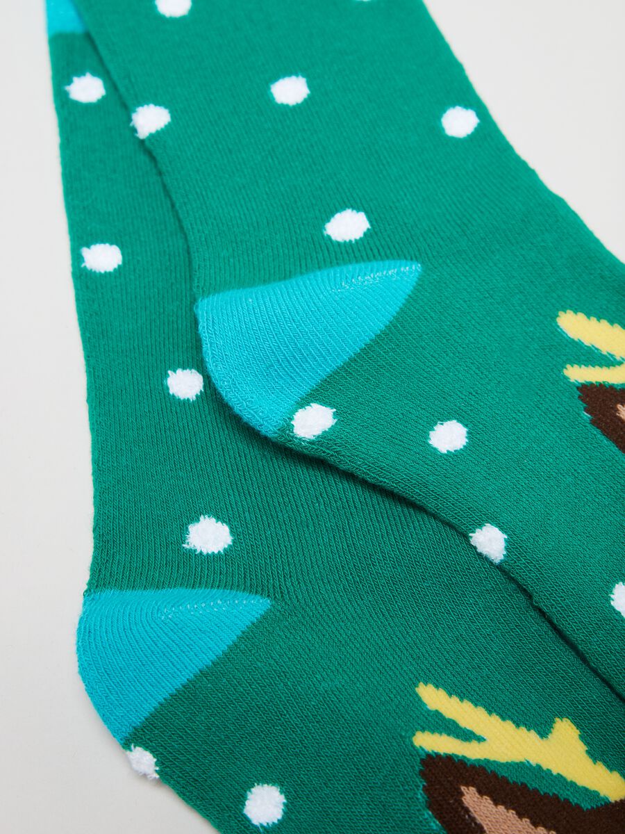 Short socks with Christmas reindeer design_1