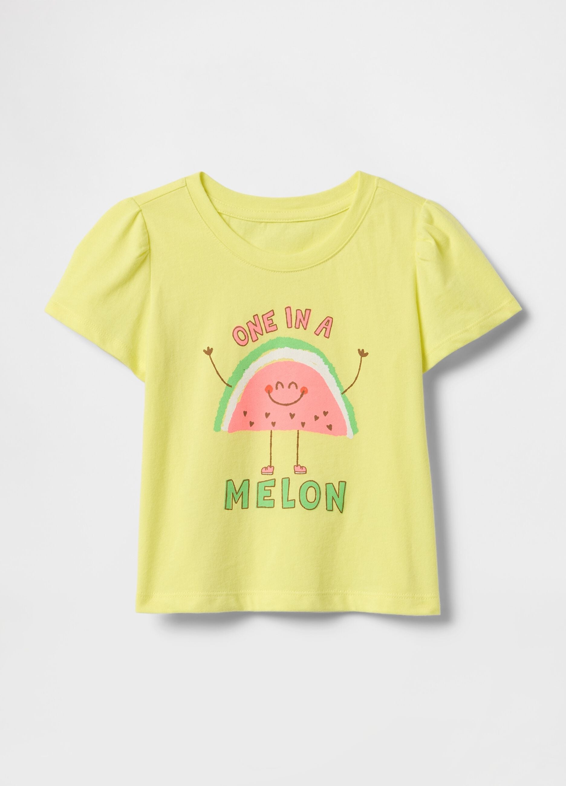 Yellow T-shirt with watermelon print for kids