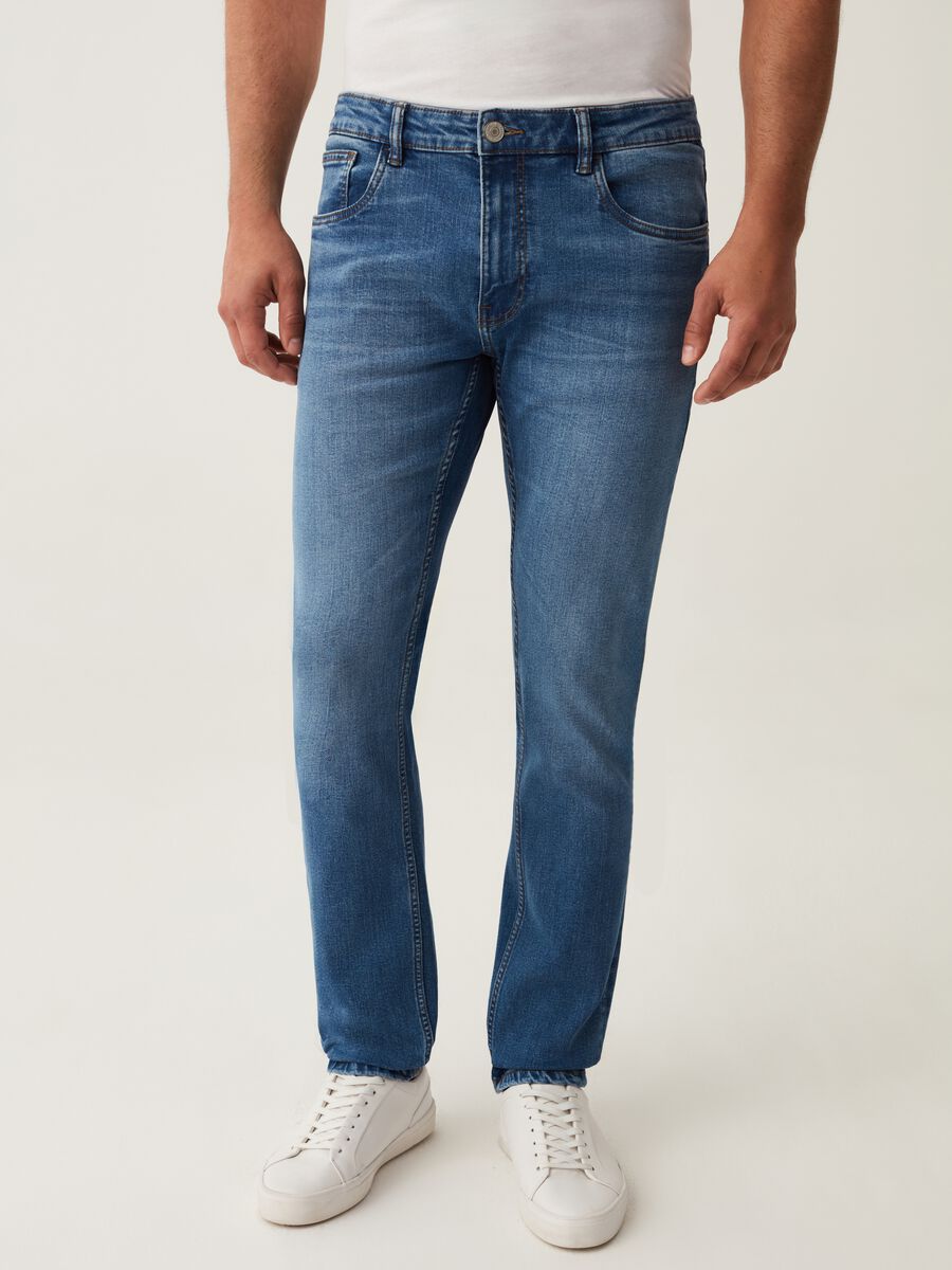 Slim-fit jeans with discolouring_3