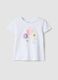 Pure cotton white girl's T-shirt regular fit with print_0