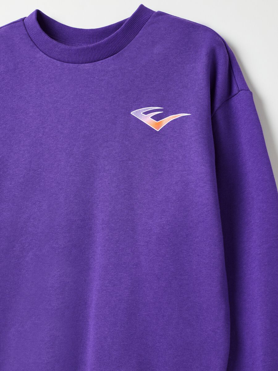 Sweatshirt with round neck and multicoloured logo print_2