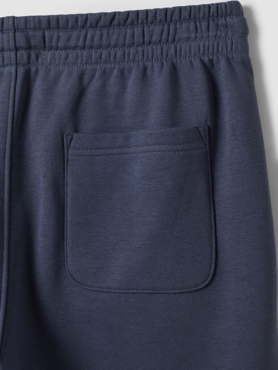 Grey cotton-blend shorts with elasticated waist, regular fit_1