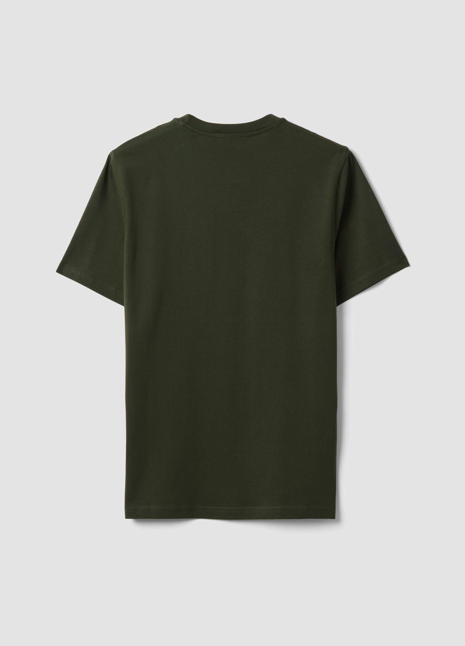 Green Supima Cotton Crew-Neck T-Shirt, Regular Fit