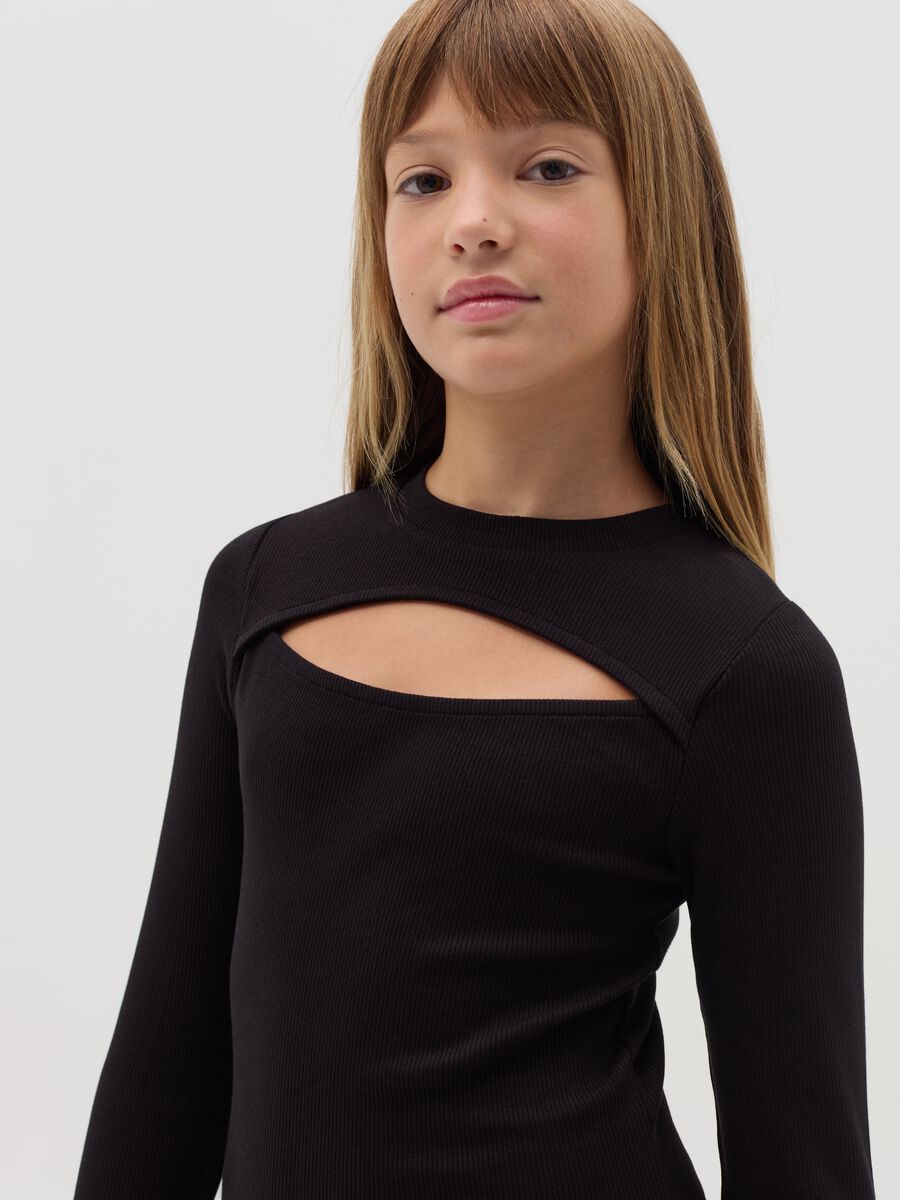 Ribbed dress with cut-out detail_2