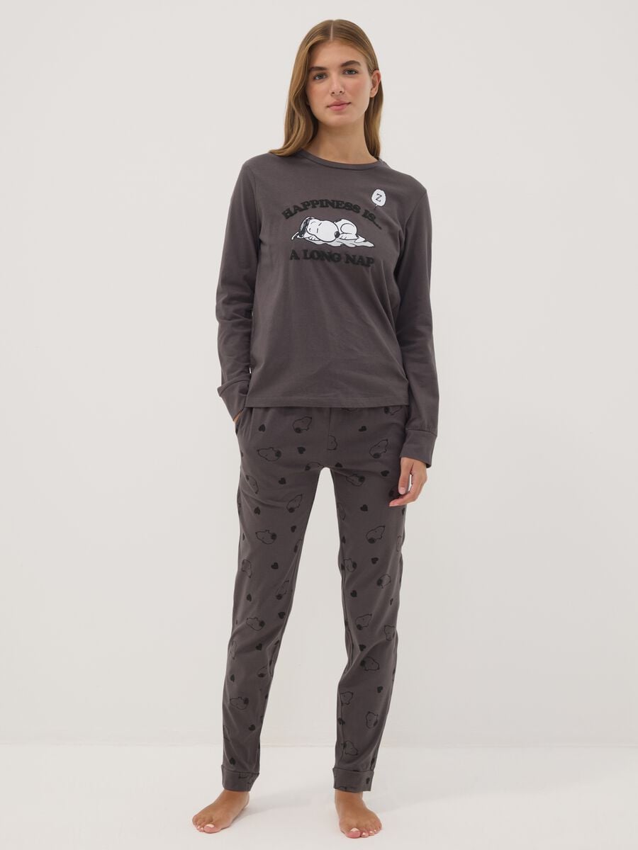 Peanuts organic cotton pyjama set in anthracite grey_0
