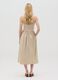 Women&rsquo;s beige sleeveless long dress in stretch cotton._2