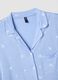 Pijamas azuis de pura viscose com ajuste regular e padr&atilde;o floral_5