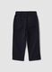 Pantaloni blu in twill di cotone elasticizzato regular fit_1
