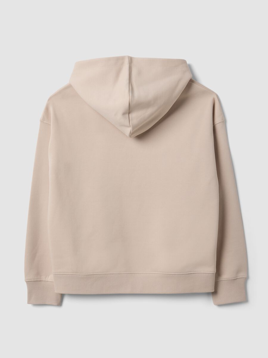 White cotton-blend hoodie sweatshirt, regular fit_1