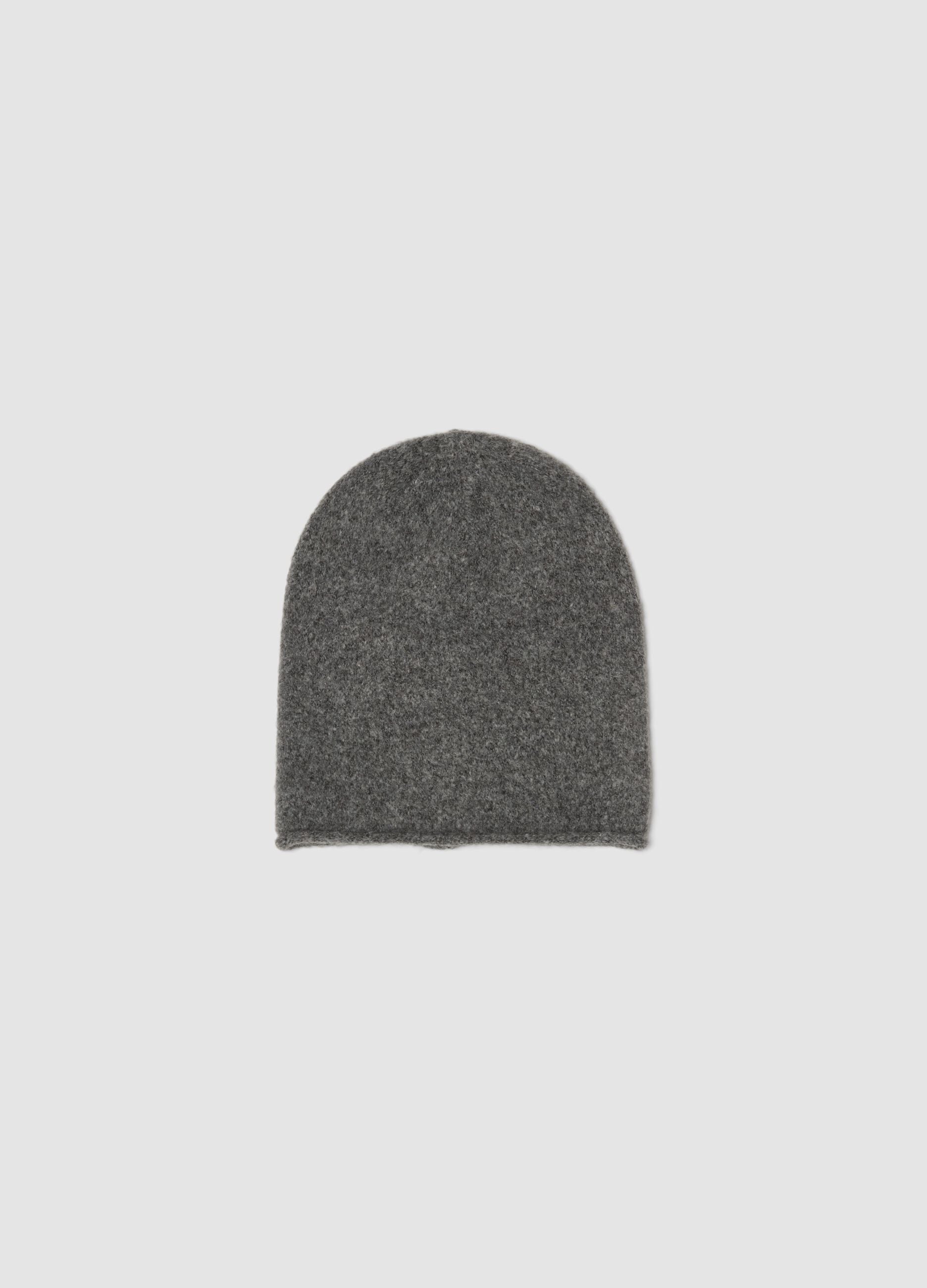 Grey stretchy jersey knit hat