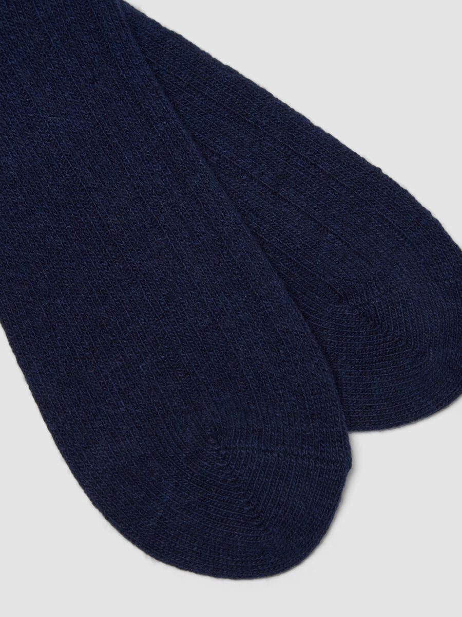 Calze midi blu in lana, viscosa e cashmere elasticizzati_2