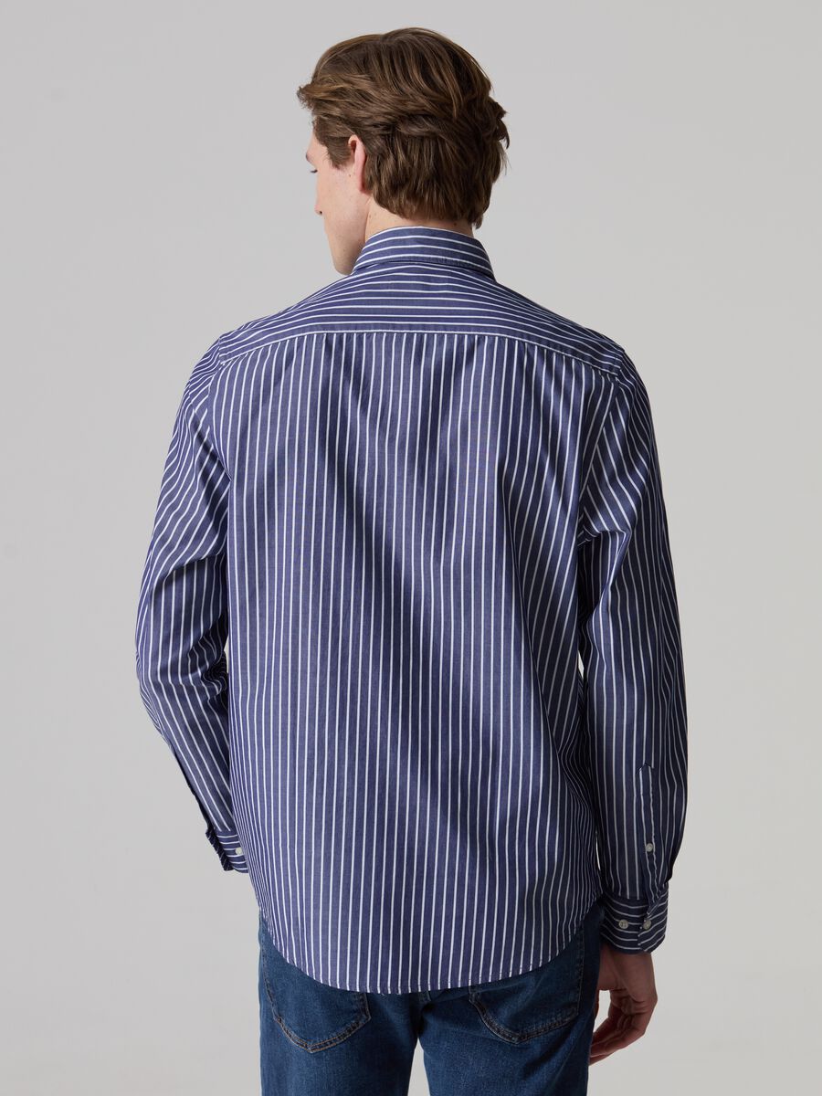 Striped poplin shirt with pocket_2