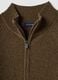 Beige full-zip cardigan with collar, regular fit_5