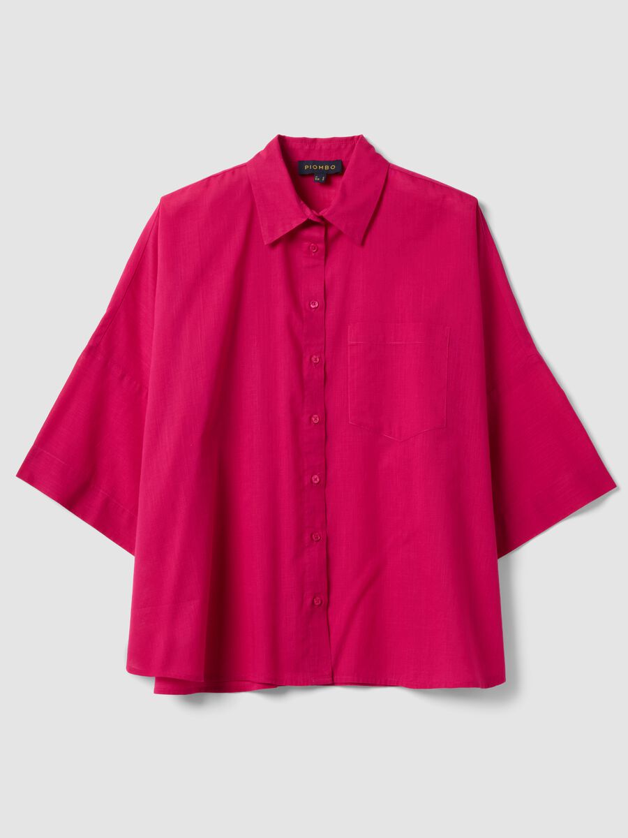 Pink pure cotton oversized shirt_0