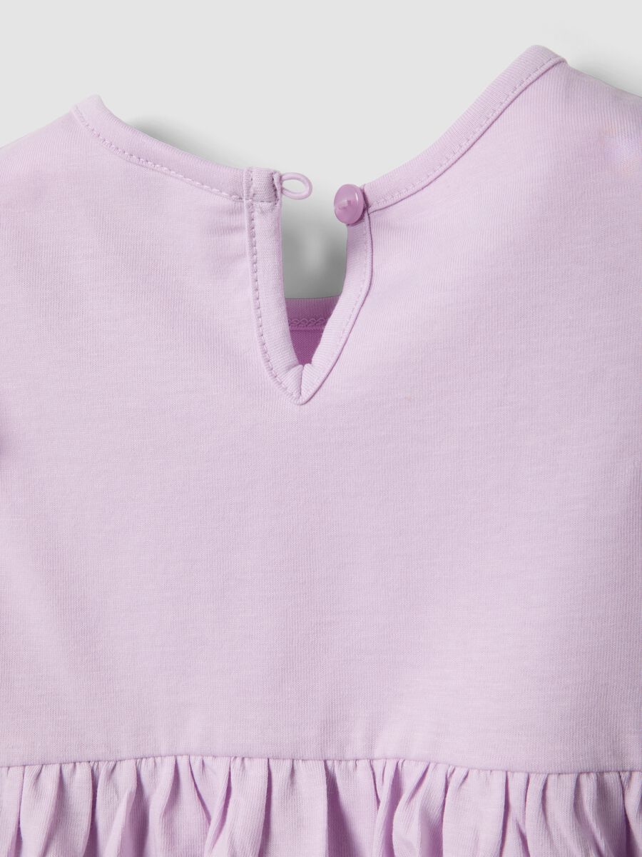 Girls&rsquo; pure cotton pink dress, regular fit with ruffles_3