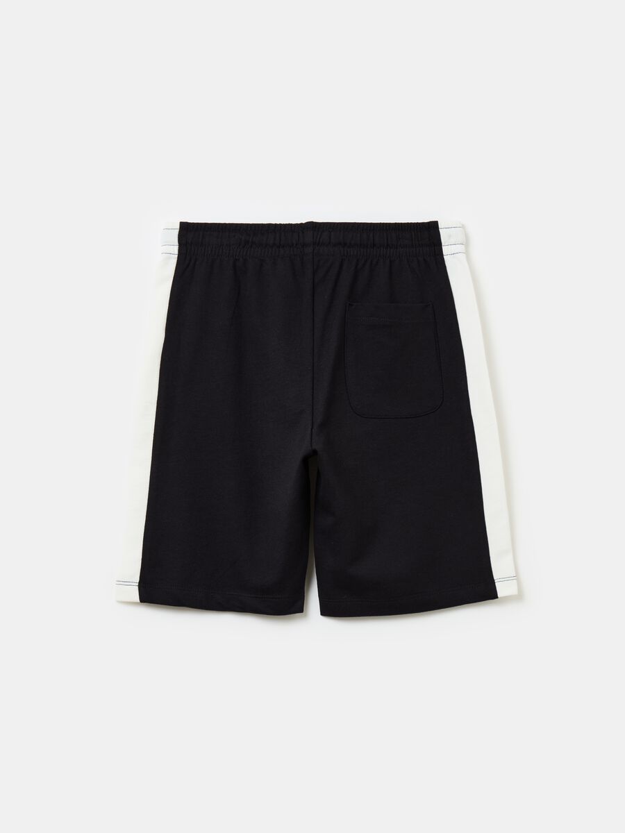 Fleece Bermuda shorts with drawstring and print_2