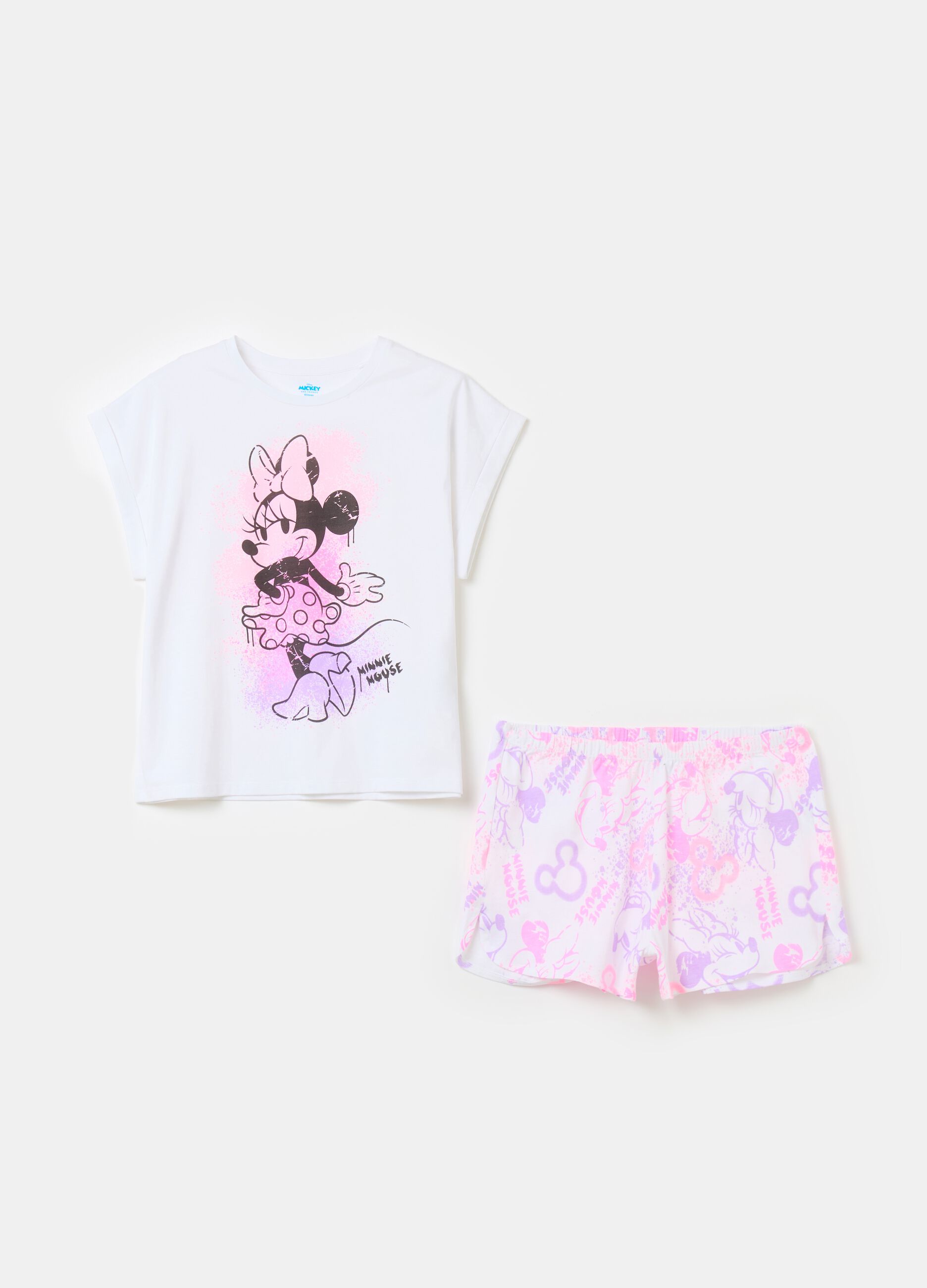 Short pyjamas with Minnie Mouse print