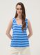 Blaues gestreiftes Tanktop aus elastischer Viskose_2