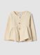 Cardigan bianco girocollo in misto cotone organico regular fit_0