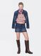 Blue stretch cotton denim mini skirt_0