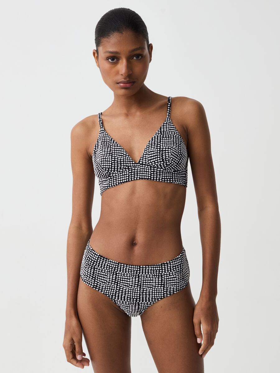 High-waisted bikini briefs with print_0