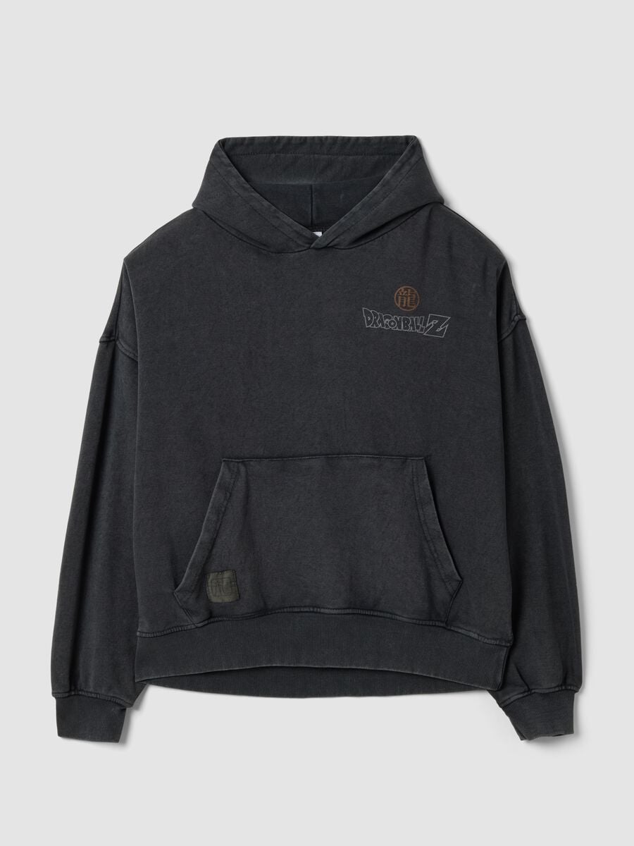 Grauer Oversize-Hoodie aus Baumwollmix mit Dragon-Ball-Print_4