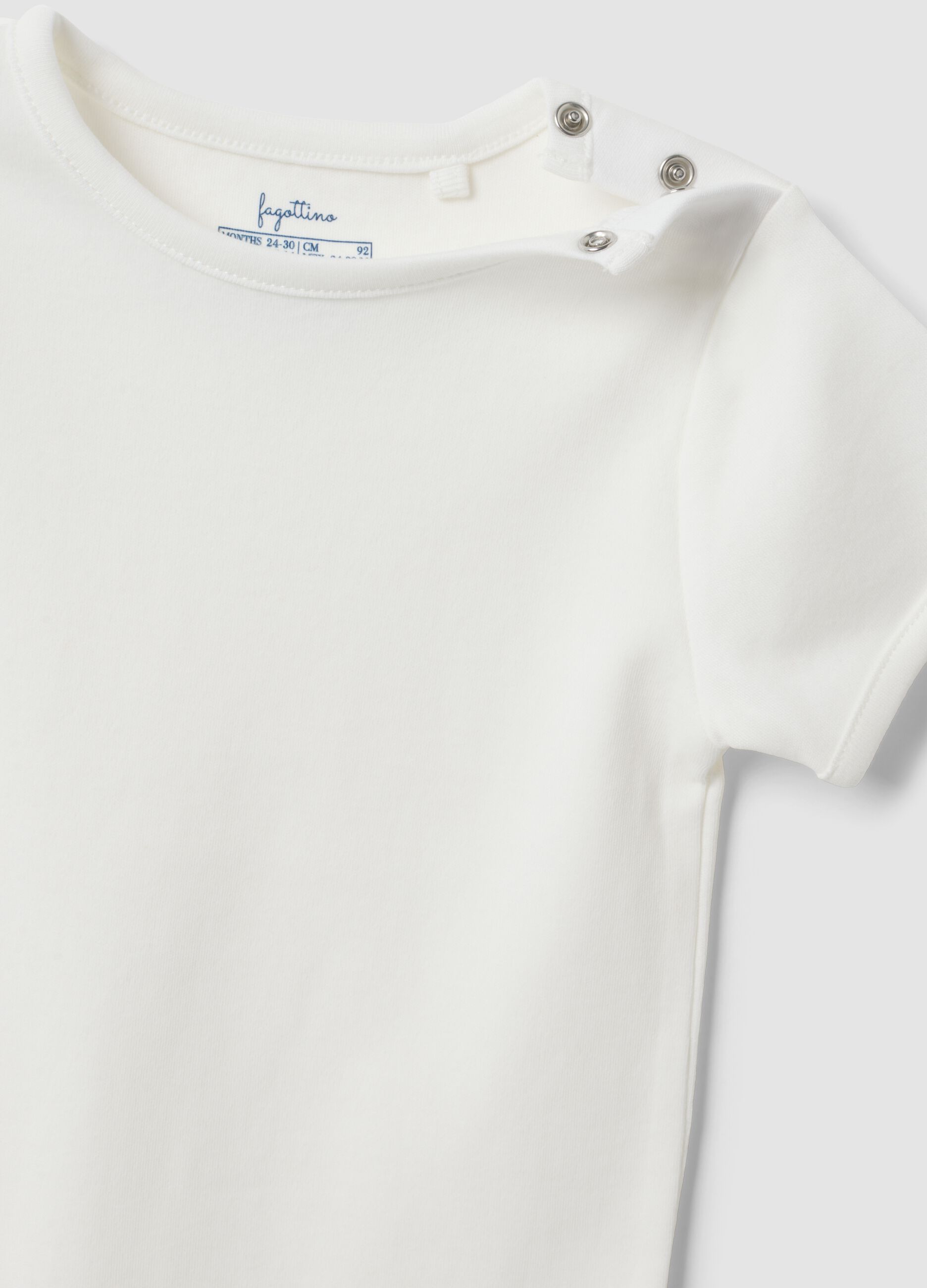 3-pack of white organic cotton baby vests with crew neck