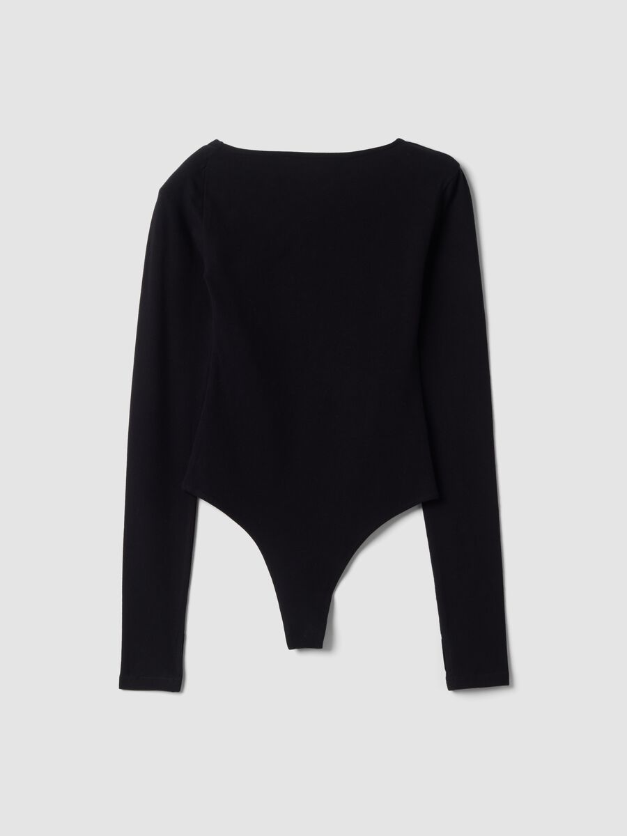 Asymmetrical Bodysuit Black_1