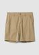 Beige regular-fit pure cotton chino shorts_4