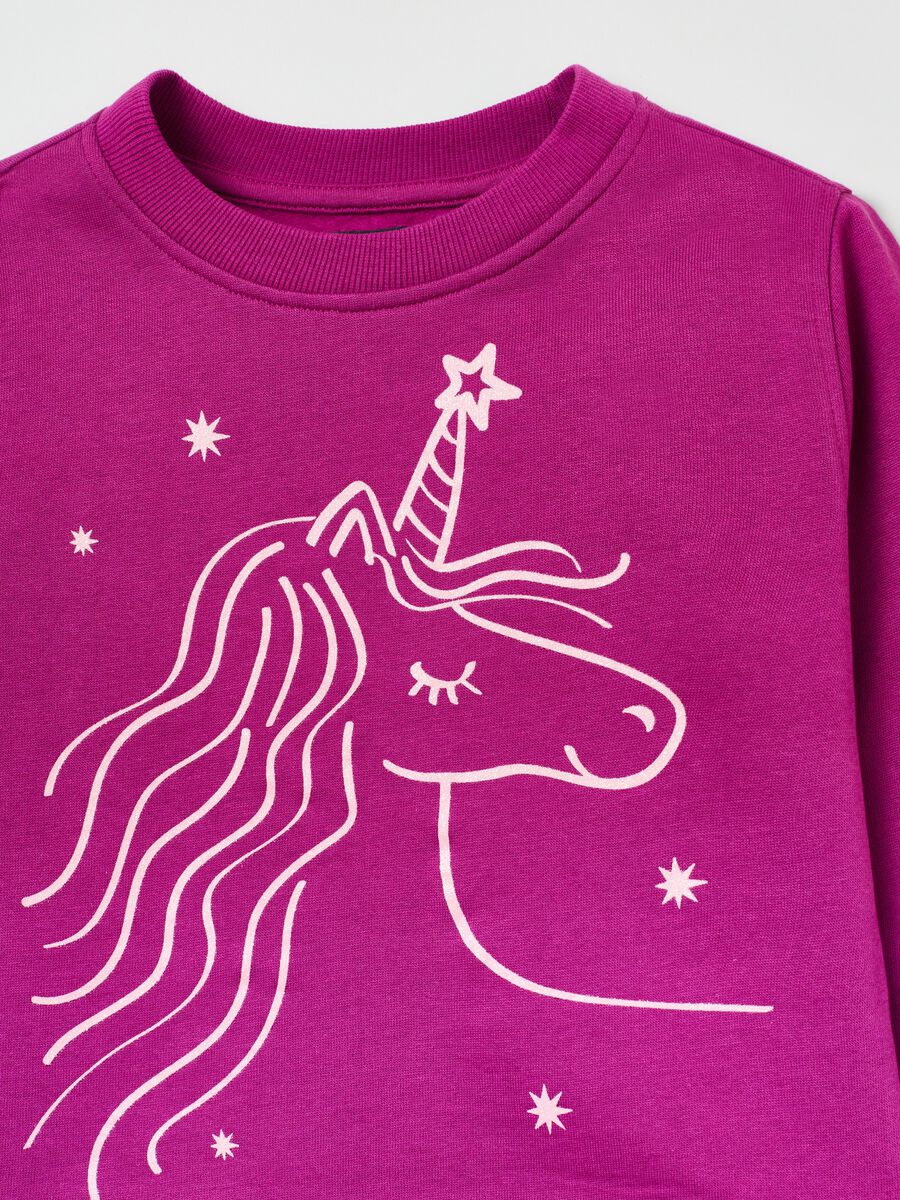 Sweatshirt with glitter unicorn print_2