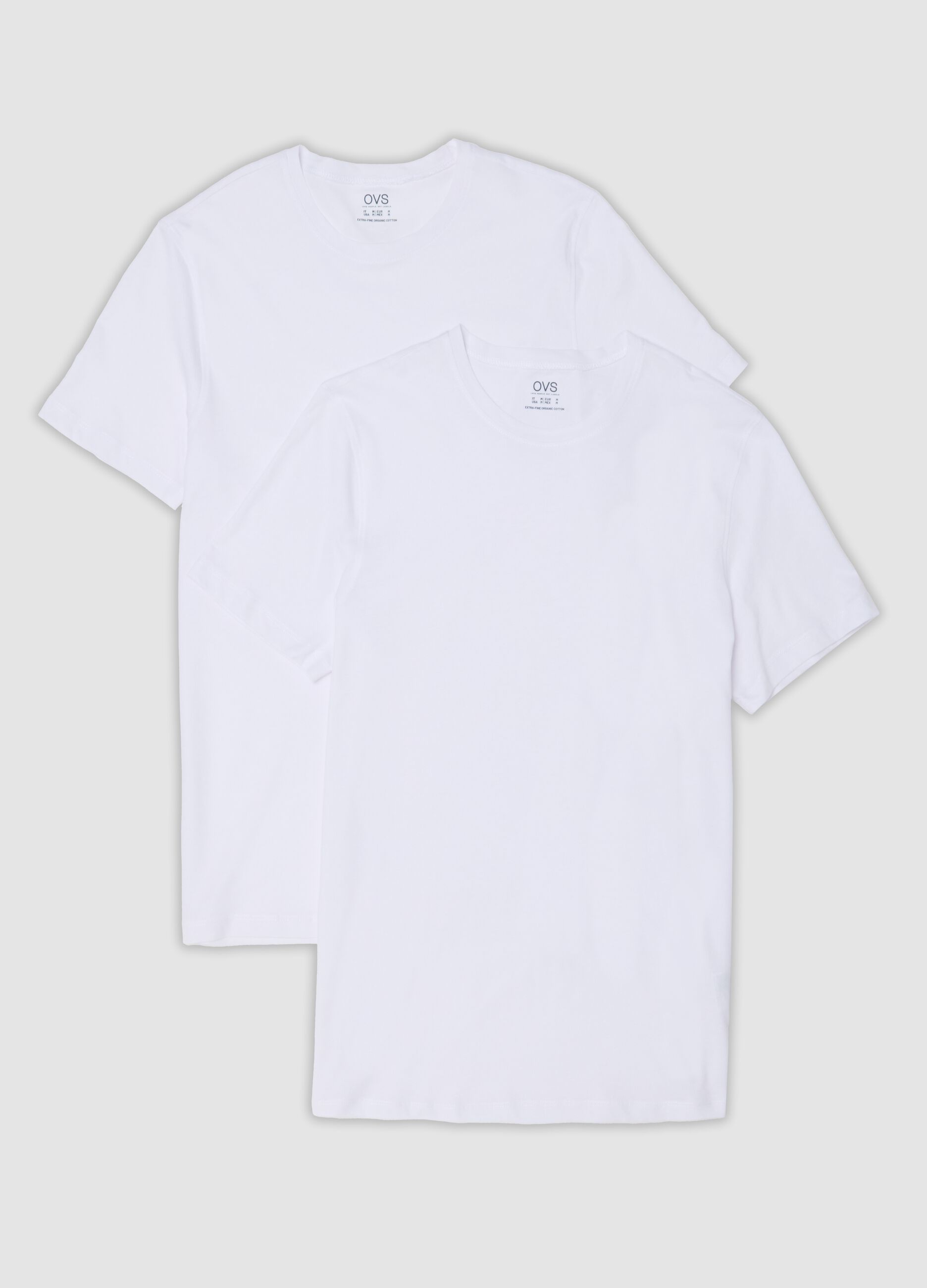 2-pack of white crew-neck T-shirts in pure extra-fine cotton