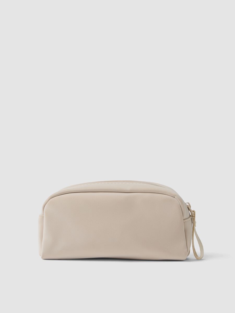 Beige Beautycase mit Reissverschluss und Handschlaufe_2