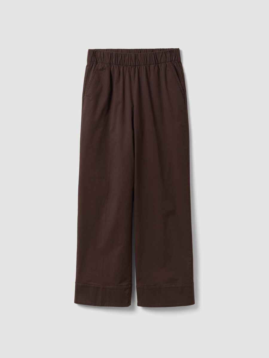 Straight Stretch Cotton Brown Jogger Trousers_4