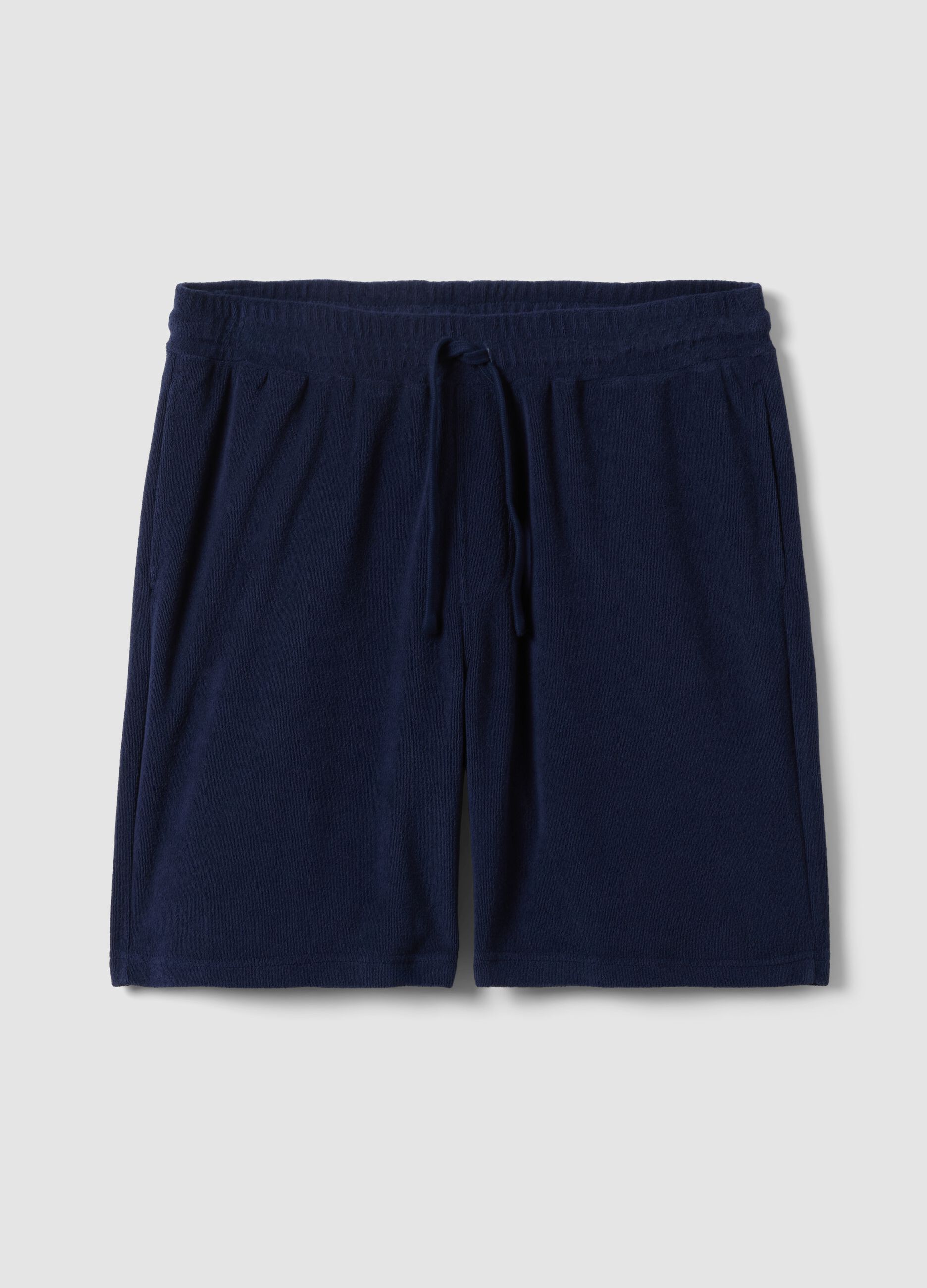 Blue cotton-blend Bermuda shorts