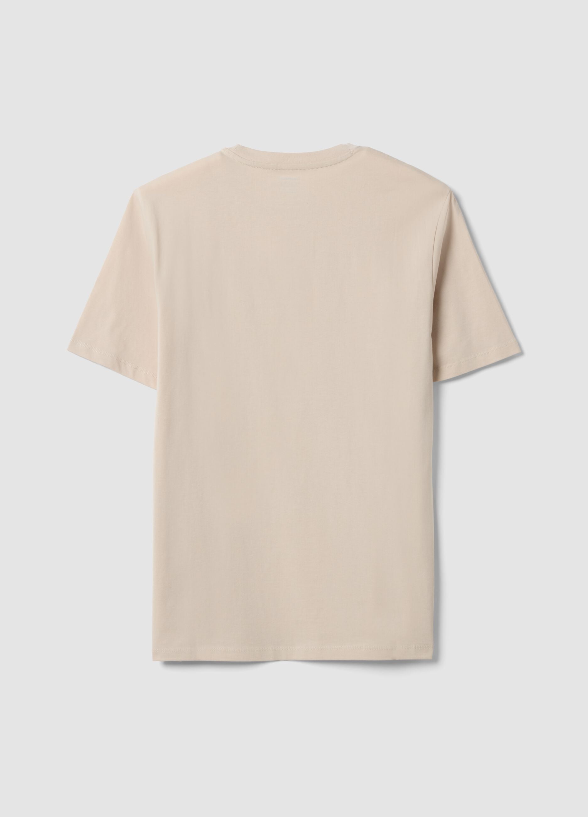 T-shirt beige in puro cotone organico jersey regular fit