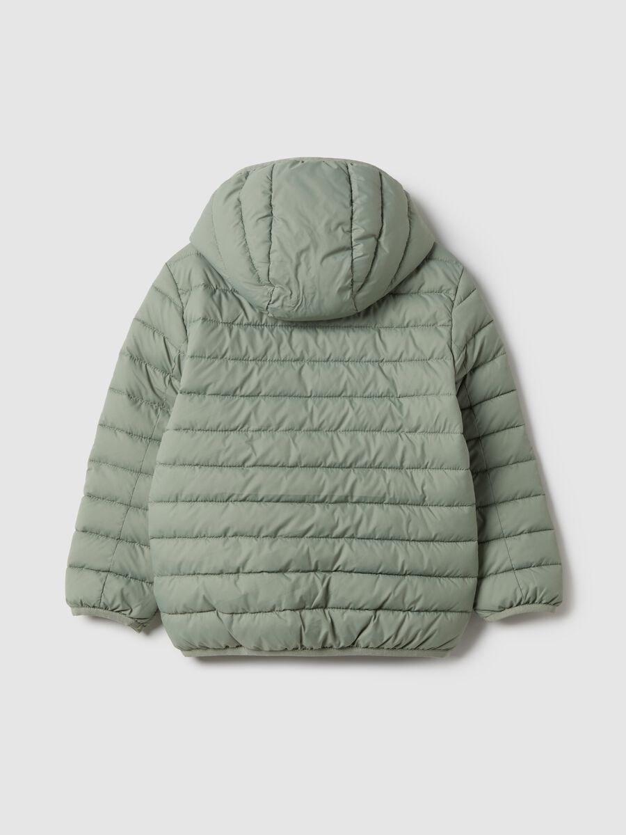 Water repellent kids' regular fit padded green jacket_1