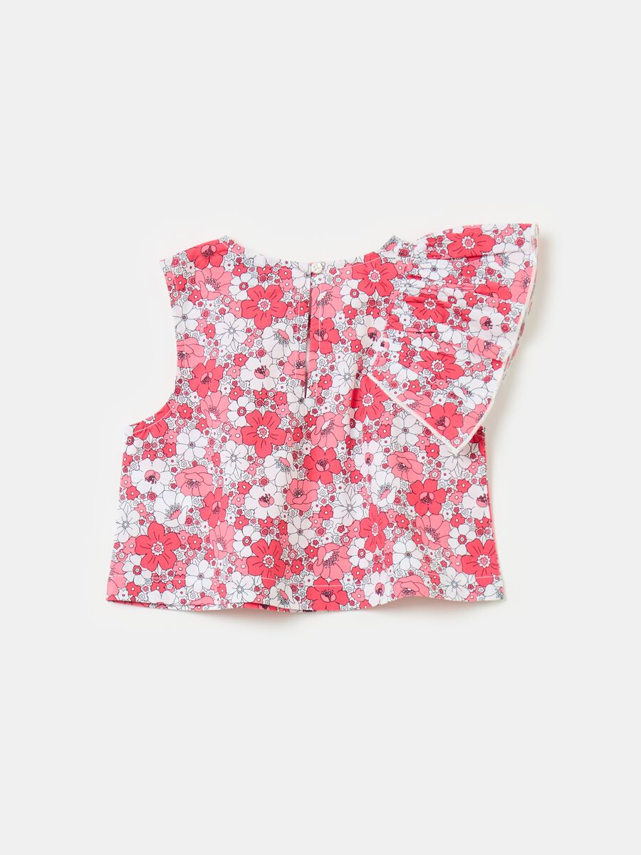 Floral blouse with flounce_1