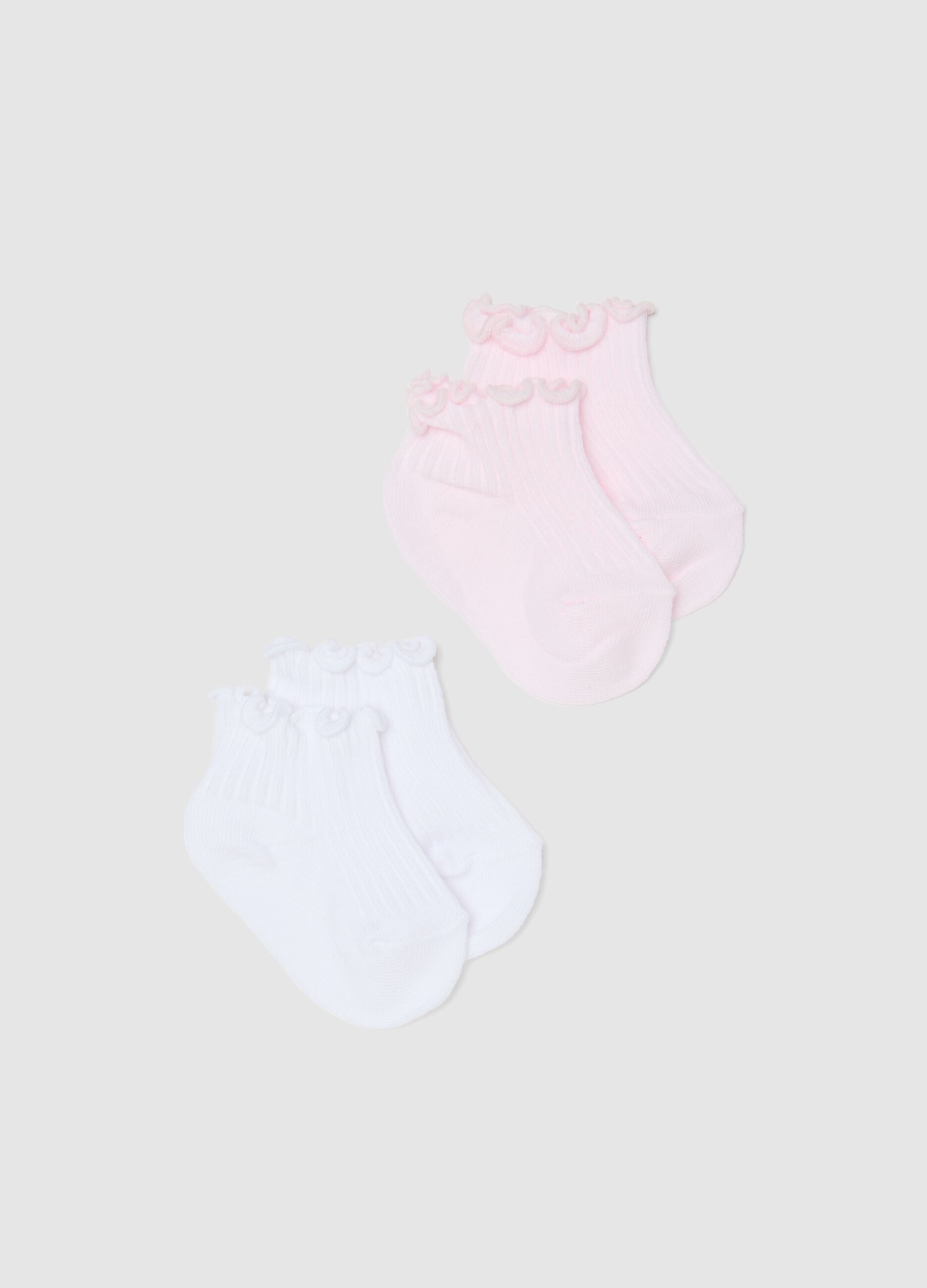 Doppelpack Stretch Baumwoll Kurze Wei&szlig;e Babysocken