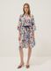 Vestido midi branco em algod&atilde;o el&aacute;stico com estampado floral_0