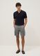 Grey pure cotton cargo Bermuda shorts, regular fit_1