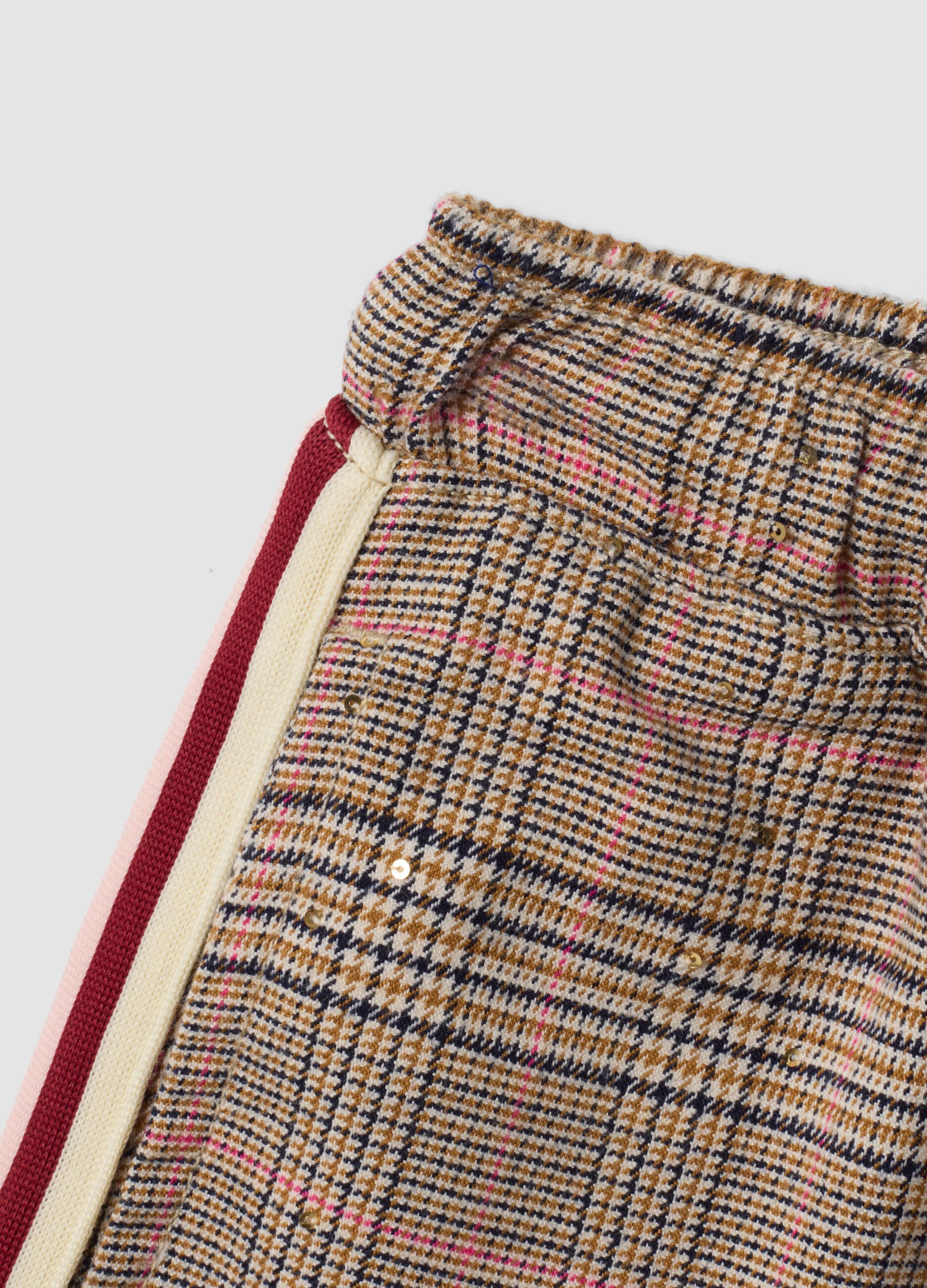 Girls&rsquo; multicolour stretch viscose checked culotte trousers