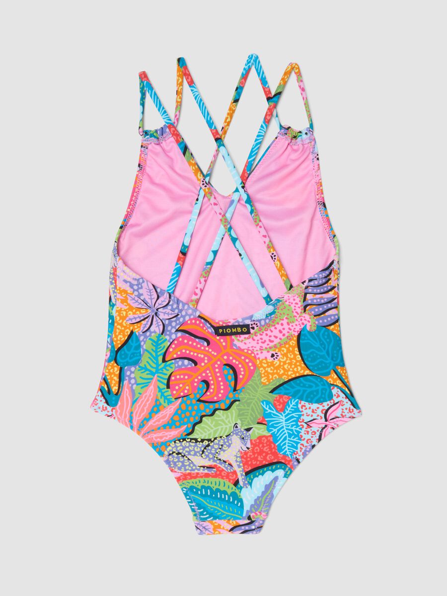 Multicolour stretch fabric swimsuit_1