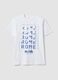 Wei&szlig;es T-Shirt aus reiner Baumwolle mit Frontprint, Regular Fit_4