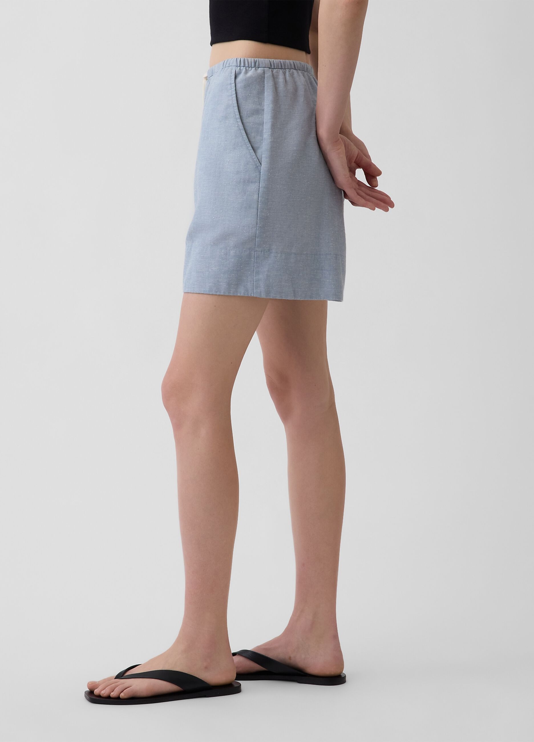 Linen-blend shorts