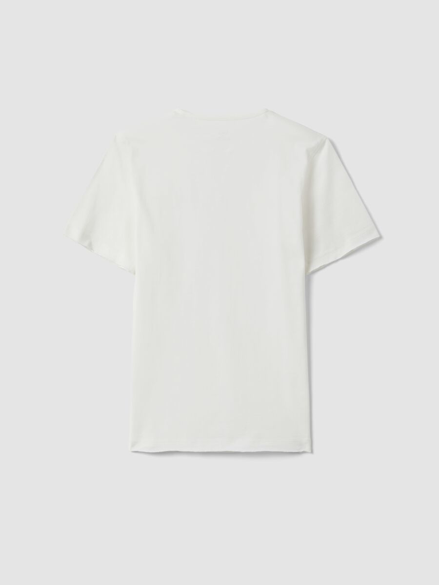 Jungen Wei&szlig;er Polo aus reiner Baumwolle mit Serafino-Kragen, Regular Fit_4