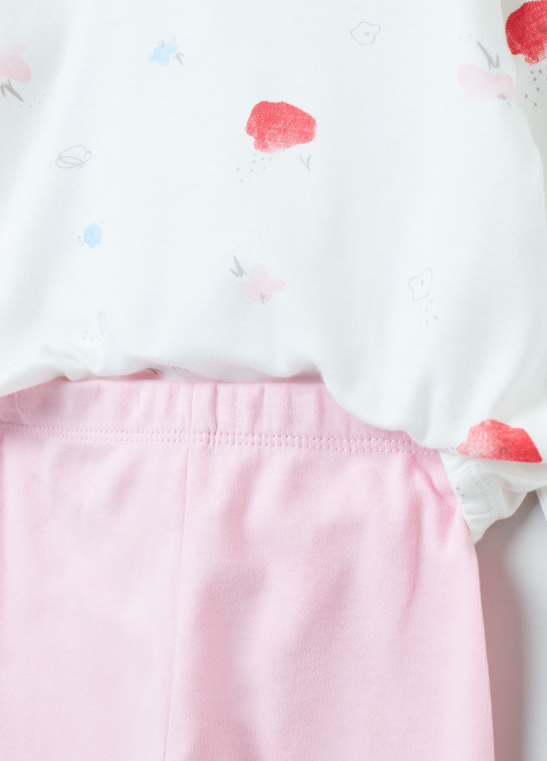 Pijama de algodón estampado flores