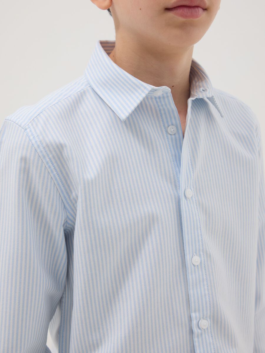 Boys' multicoloured stripe pure cotton shirt, regular fit_1