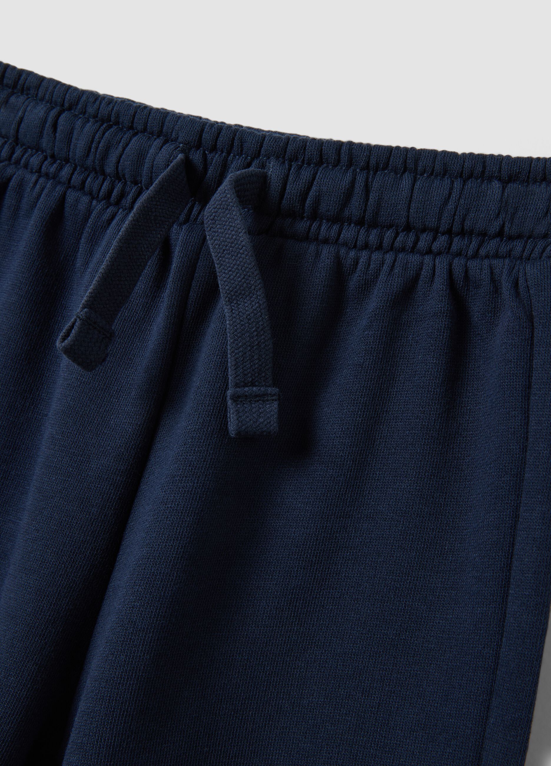 Pantaloni jogger blu in puro cotone organico